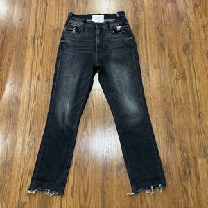 Mother Superior Jeans Womens 26 The Dazzler Shift Chew Of Cats & Kings Black